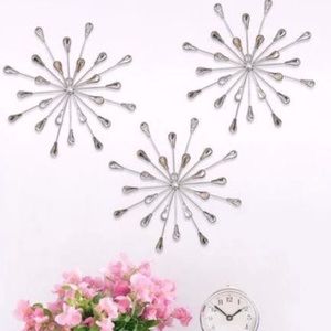 🌺🆕 3 Piece Silver Starburst Wall Decor